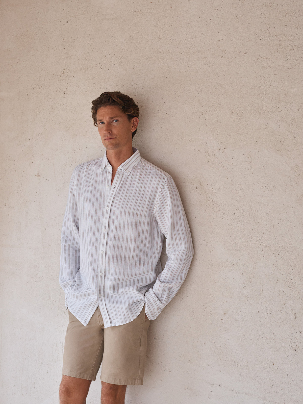 Regular Fit Linen Stripe Shirt