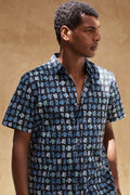 Regular Fit Summer Leaf Print Short Sleeve Shirt