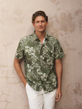 Regular Fit Palm Leaf Short Sleeve Shirt