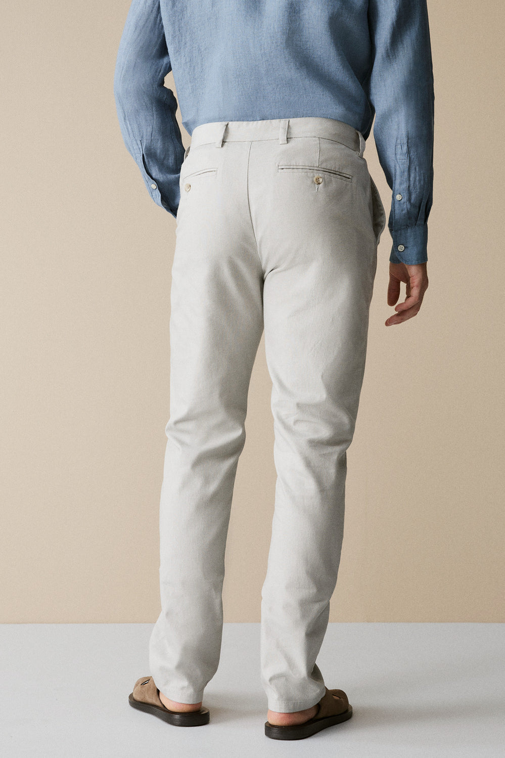 Regular Fit Yarn Dyed Cotton Dobby Chino