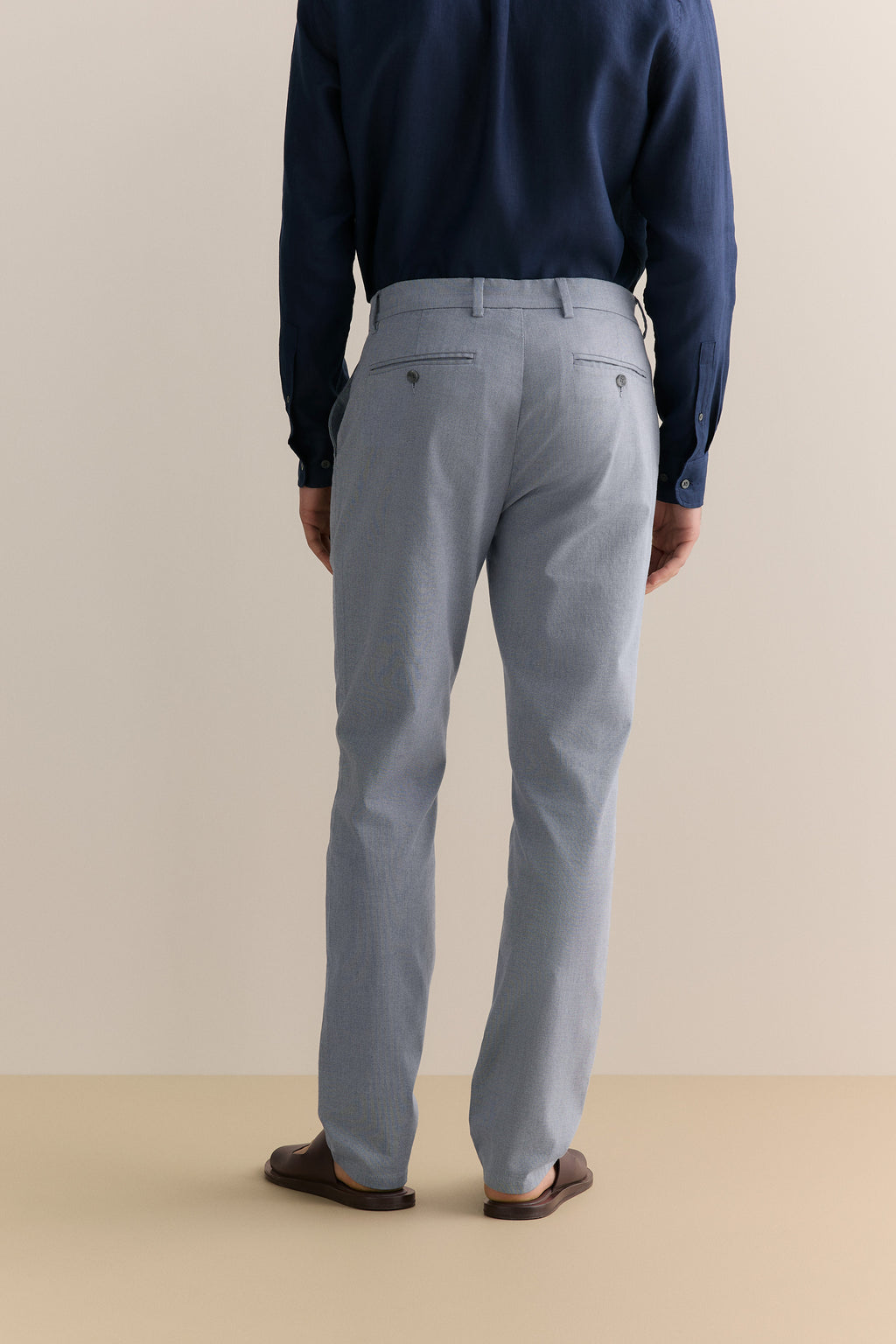 Regular Fit Yarn Dyed Cotton Dobby Chino