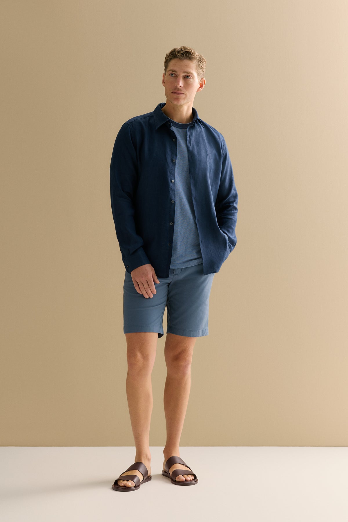 Cotton Jacquard Contrast Collar T-Shirt