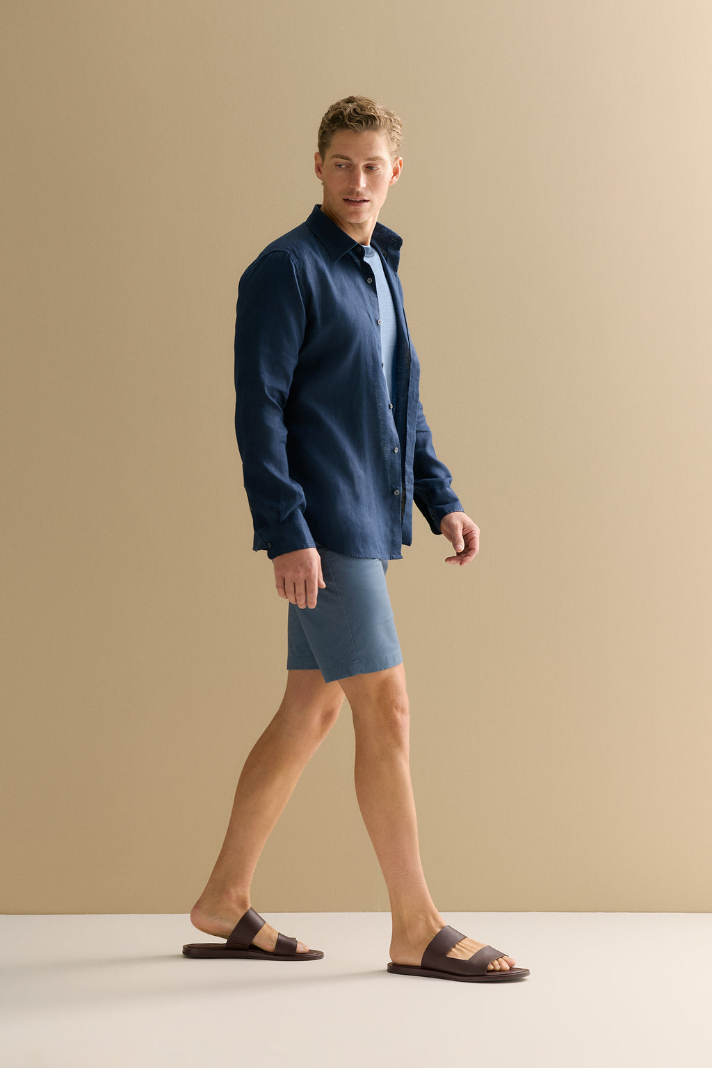 Cotton Jacquard Contrast Collar T-Shirt