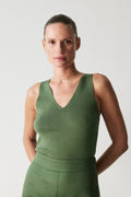 Cotton Rib V Neck Tank