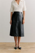 Leather A-Line Skirt