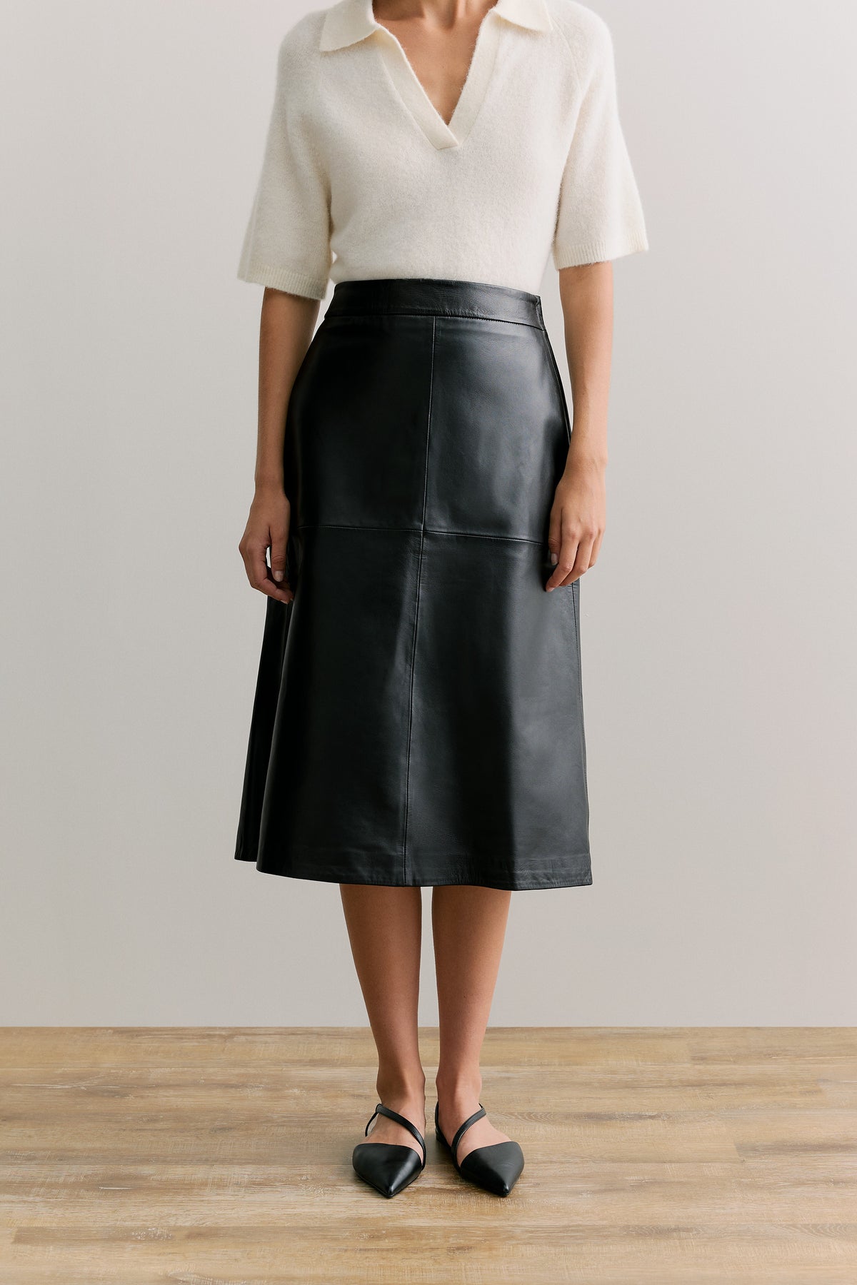 Leather A-Line Skirt