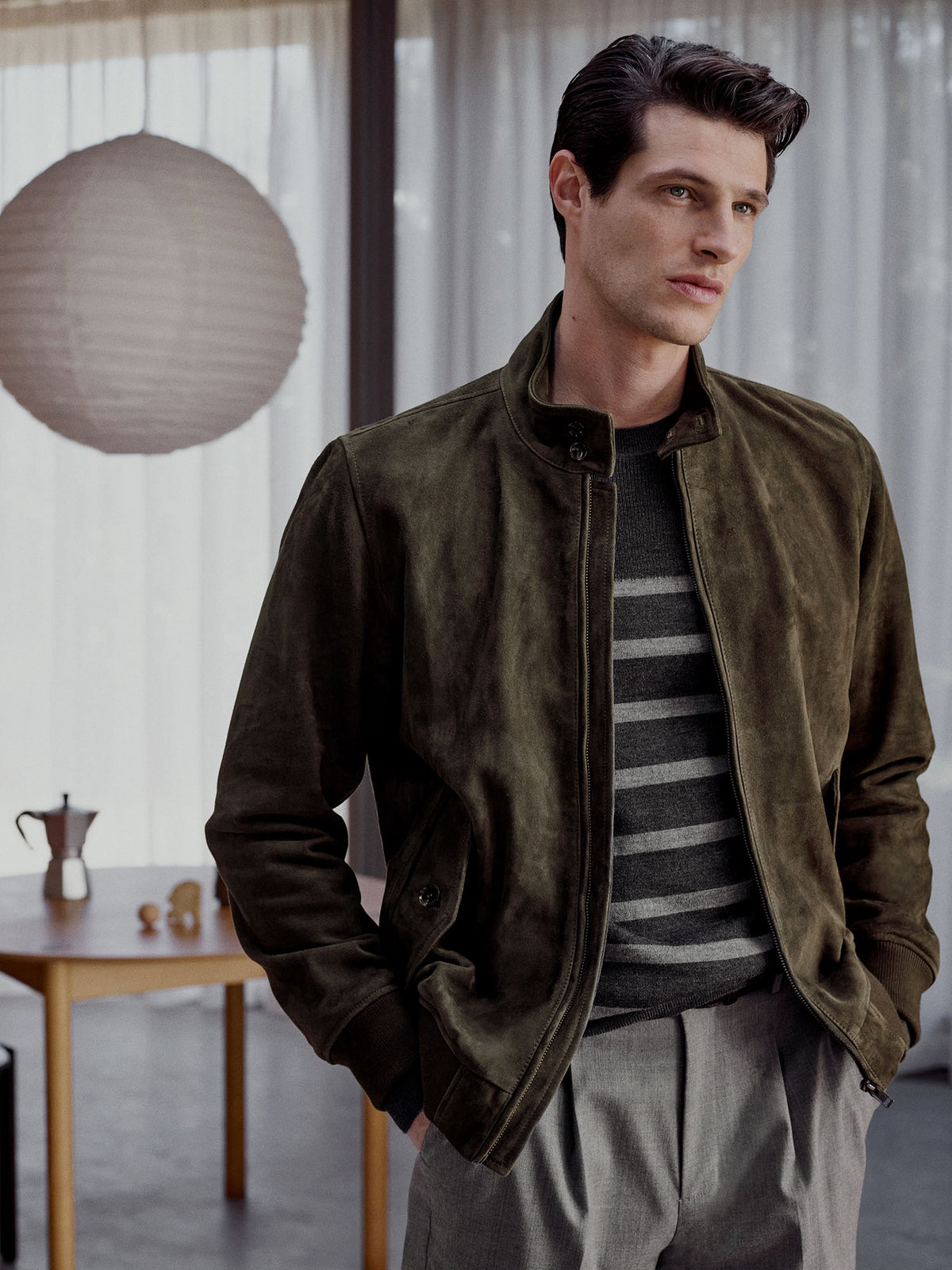 Regular Fit Suede Bomber