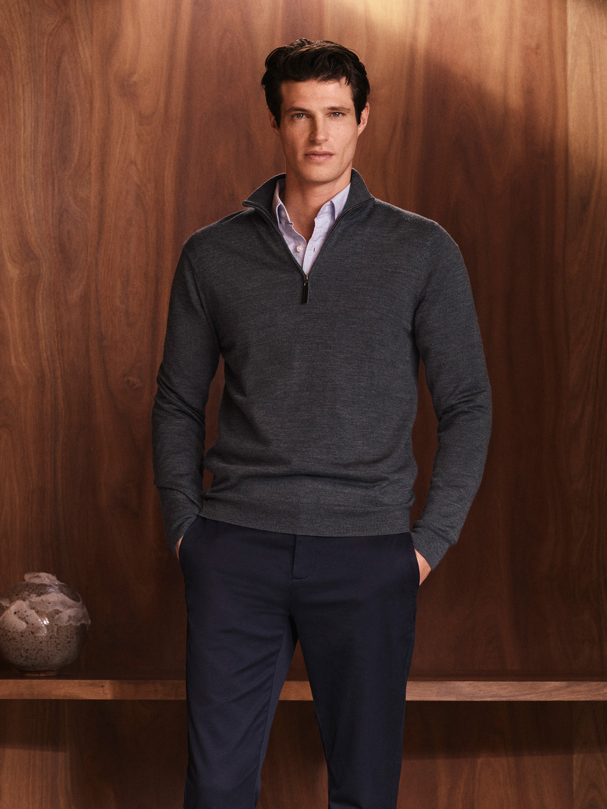 Merino Half Zip Knit
