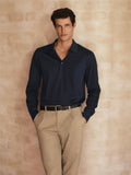 Cotton Modal Blend Long Sleeve Polo