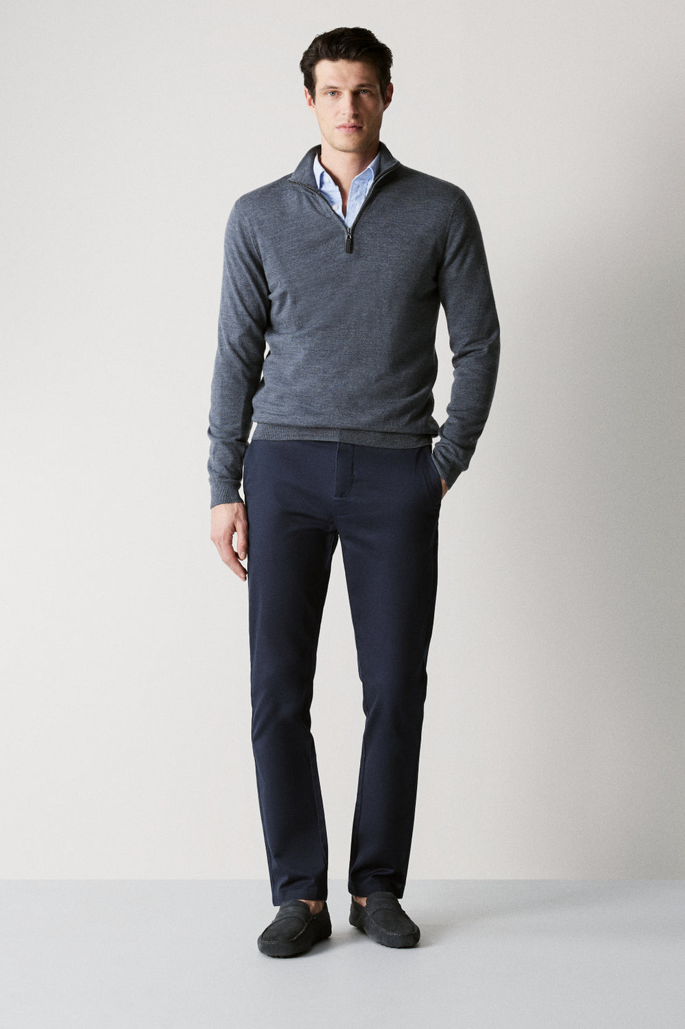 Regular Fit Cotton Textured Twill Chino