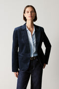 Velvet Single Breasted Blazer