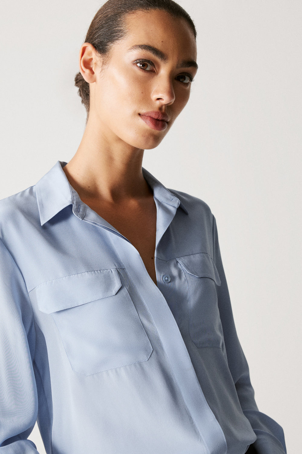 Silk Pocket Detail Shirt