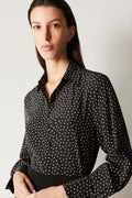 Silk Polka Dot French Cuff Shirt