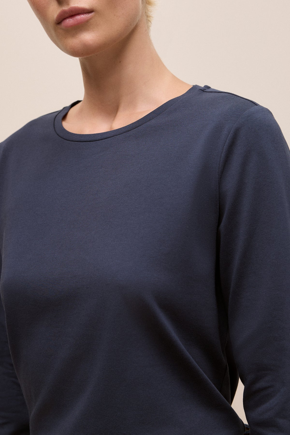 Cotton Long Sleeve Crew T-Shirt