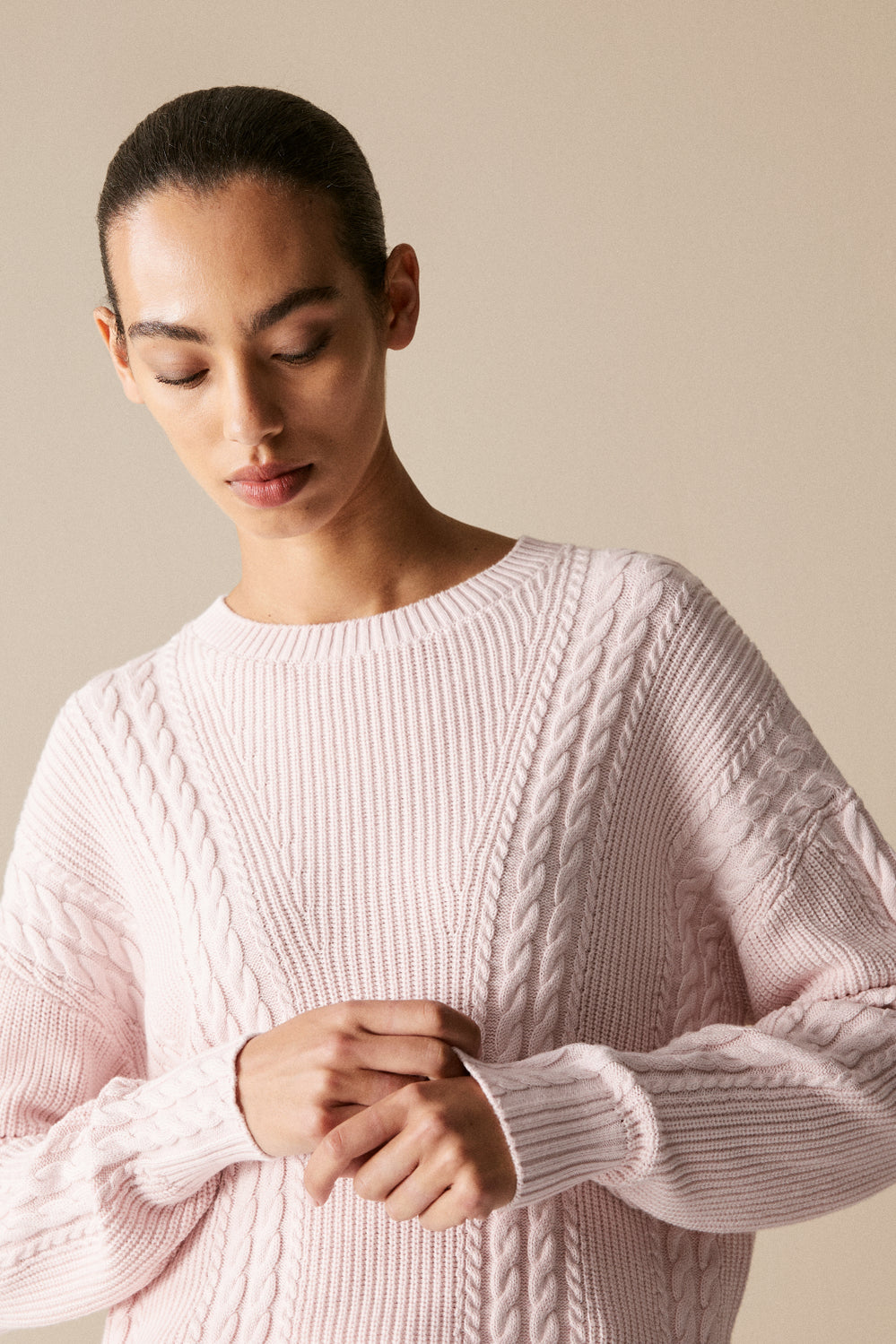 Cotton Cashmere Cable Pullover