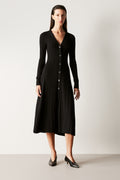 Cotton Blend Rib Knit Dress