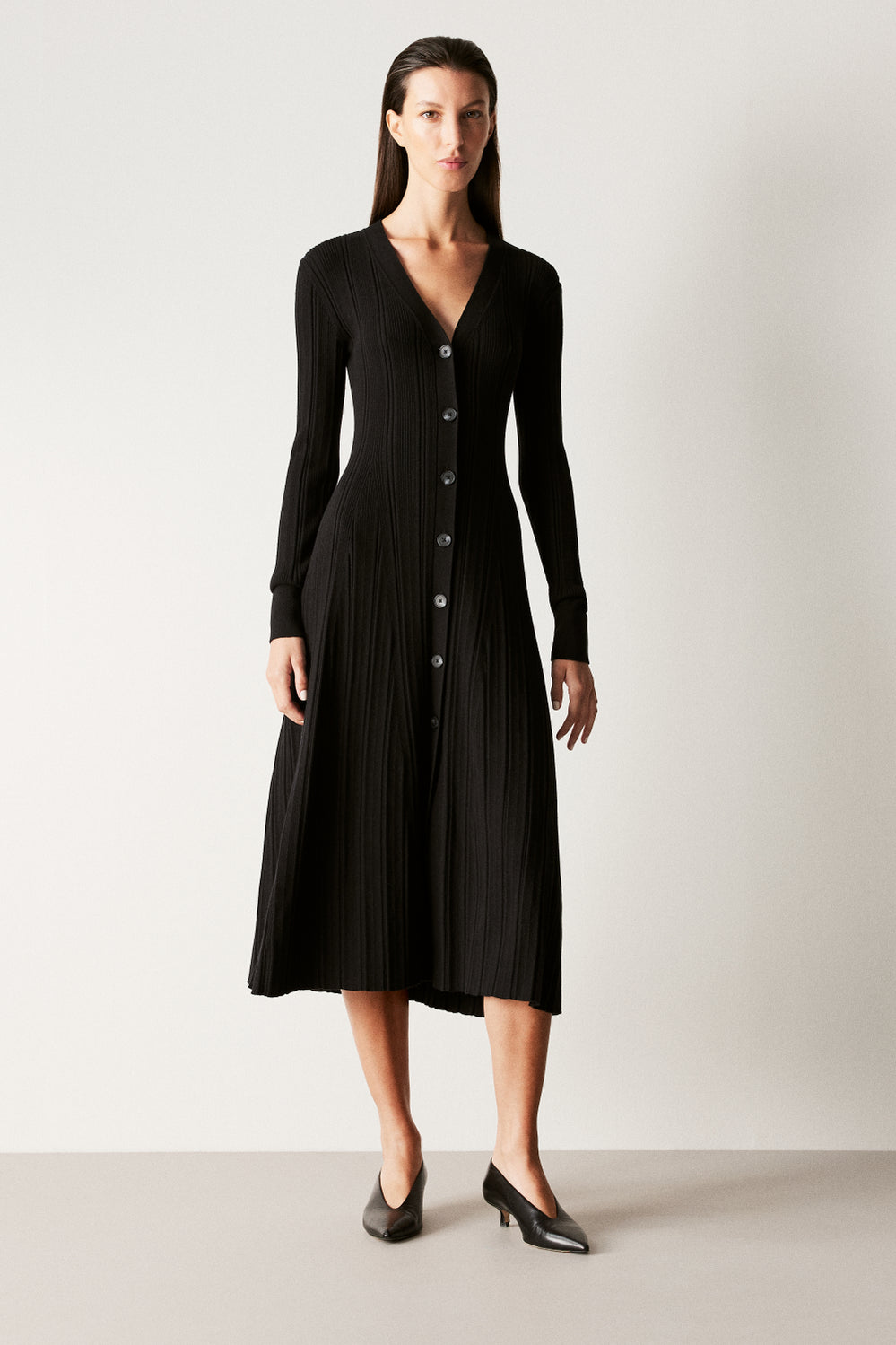 Cotton Blend Rib Knit Dress