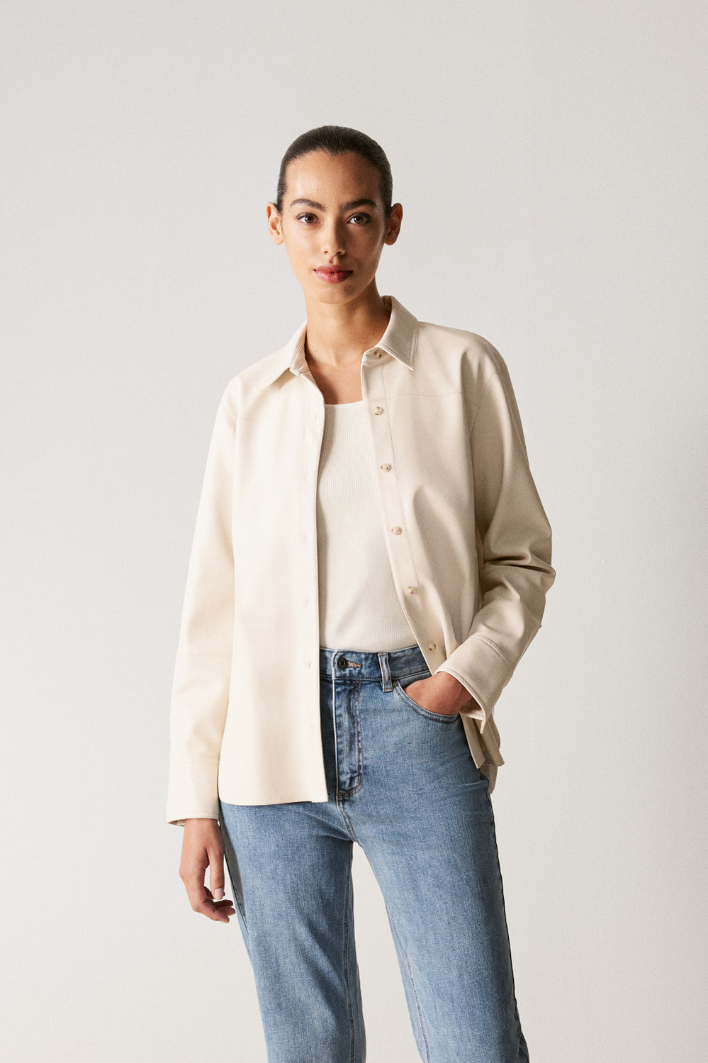 Faux Leather Shirt