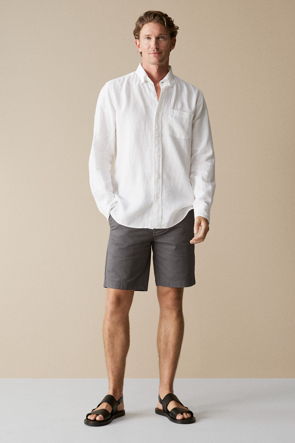 Regular Fit Linen Long Sleeve Shirt