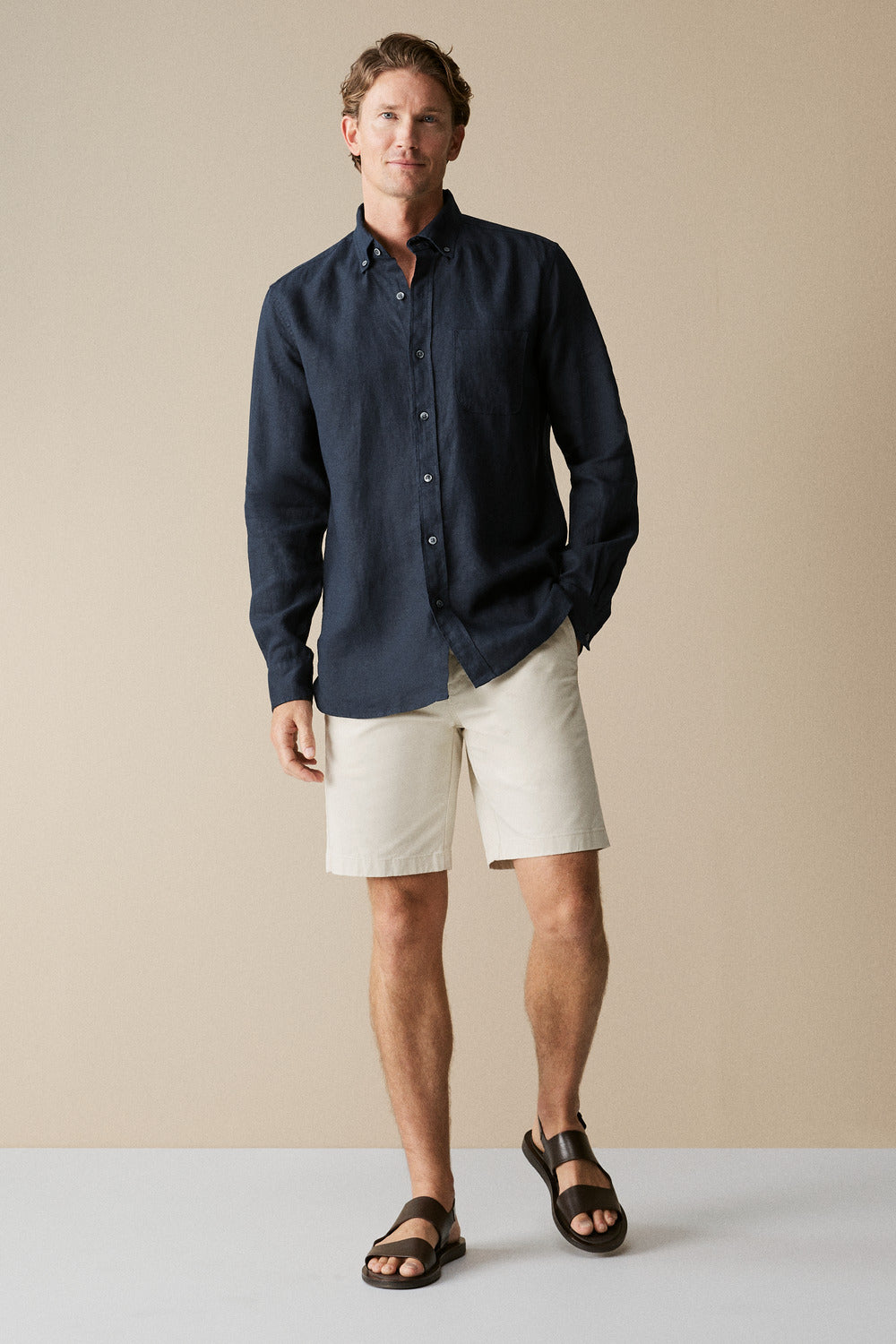 Regular Fit Linen Long Sleeve Shirt
