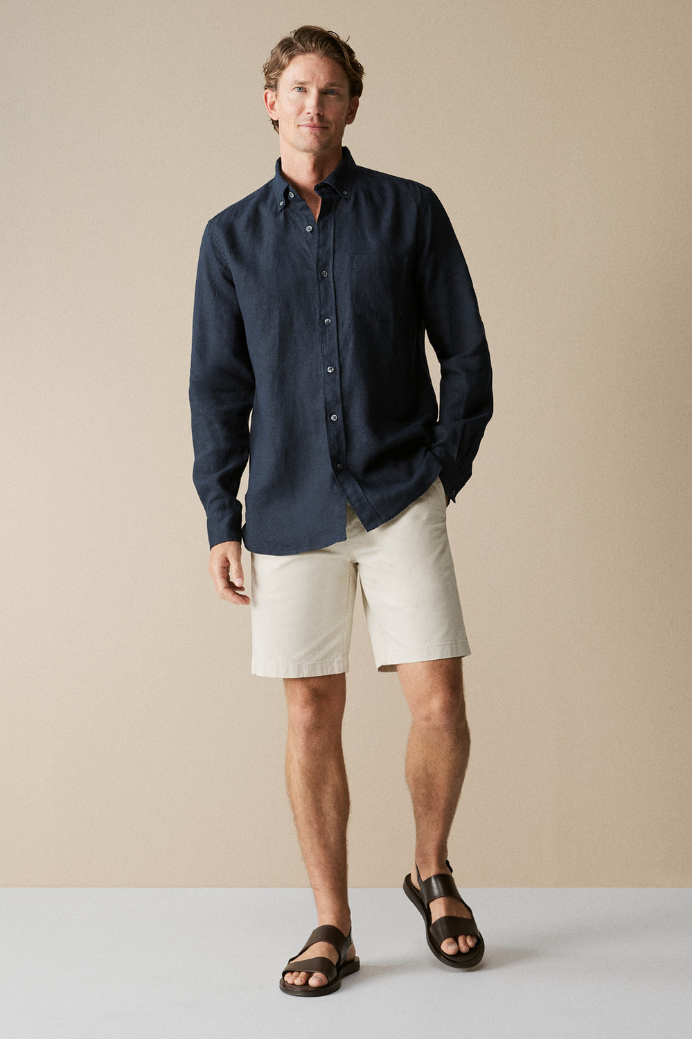 Regular Fit Linen Long Sleeve Shirt