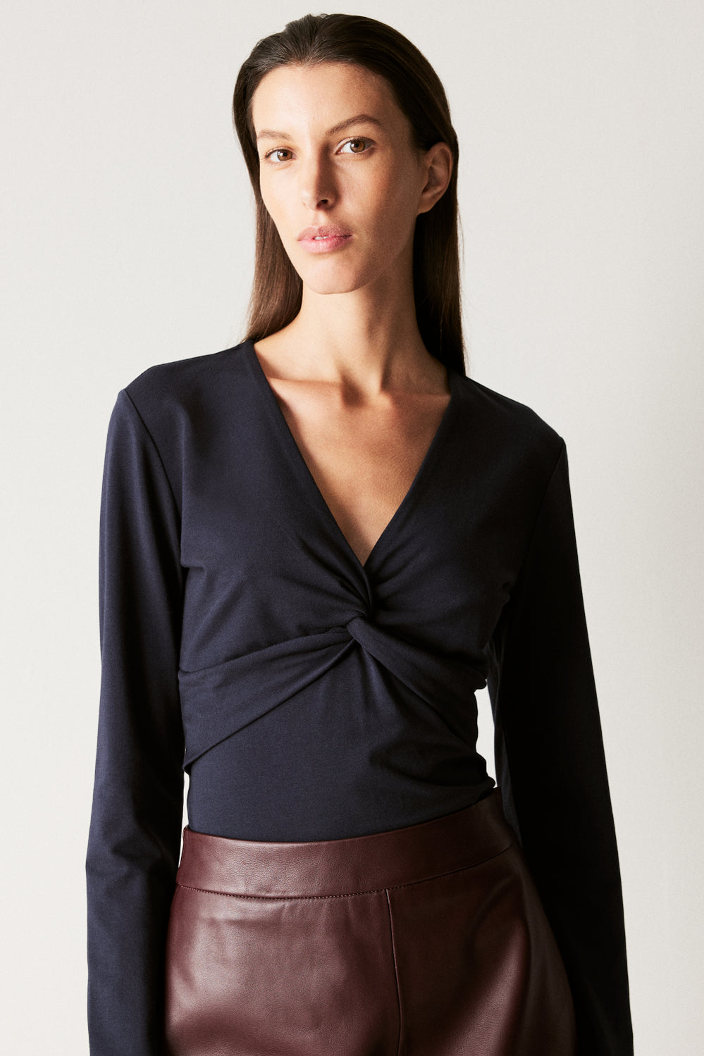 Cotton Modal Twist Front Top