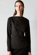 Cotton Modal Blend Boatneck Top