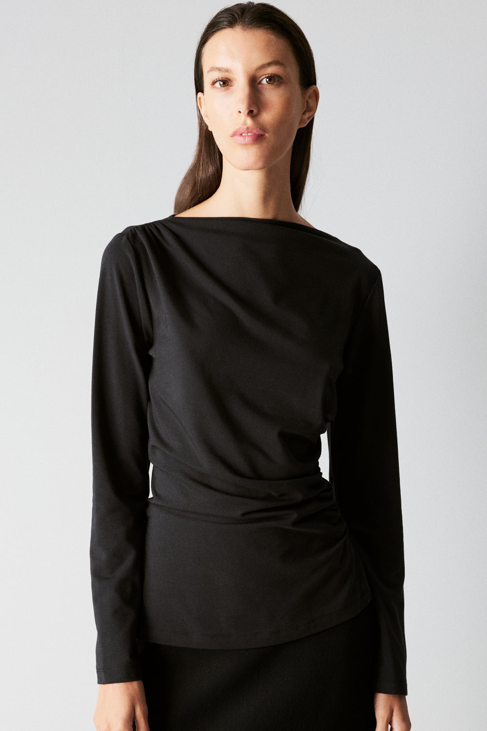 Cotton Modal Blend Boatneck Top