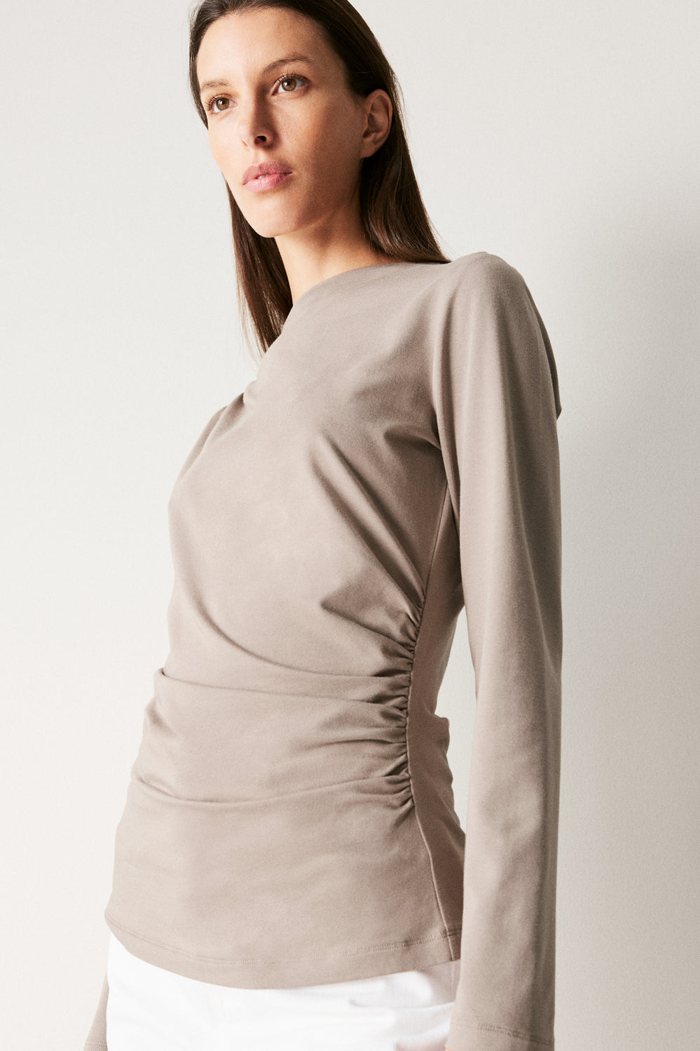 Cotton Modal Blend Boatneck Top
