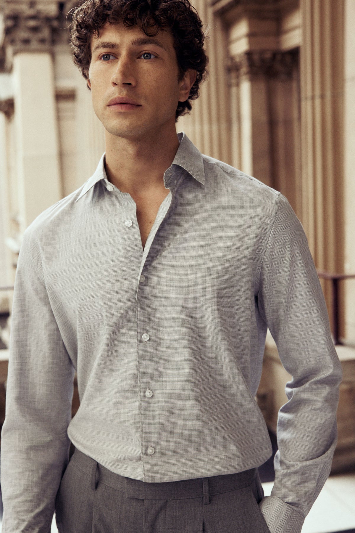 Tailored Fit Prince Of Wales Check Shirt