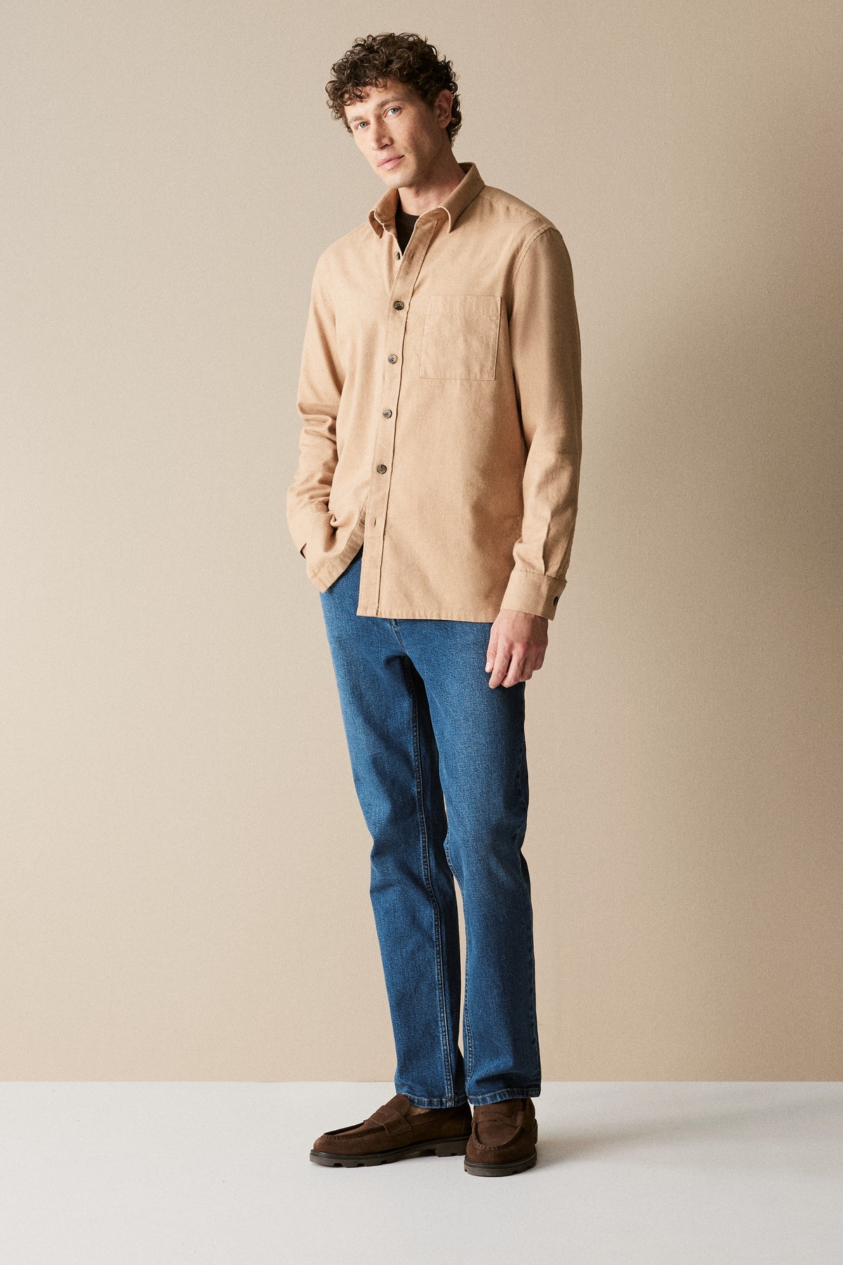 Regular Fit Cotton Tonal Twill Shirt