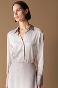 Satin Ombre Print Relaxed Shirt