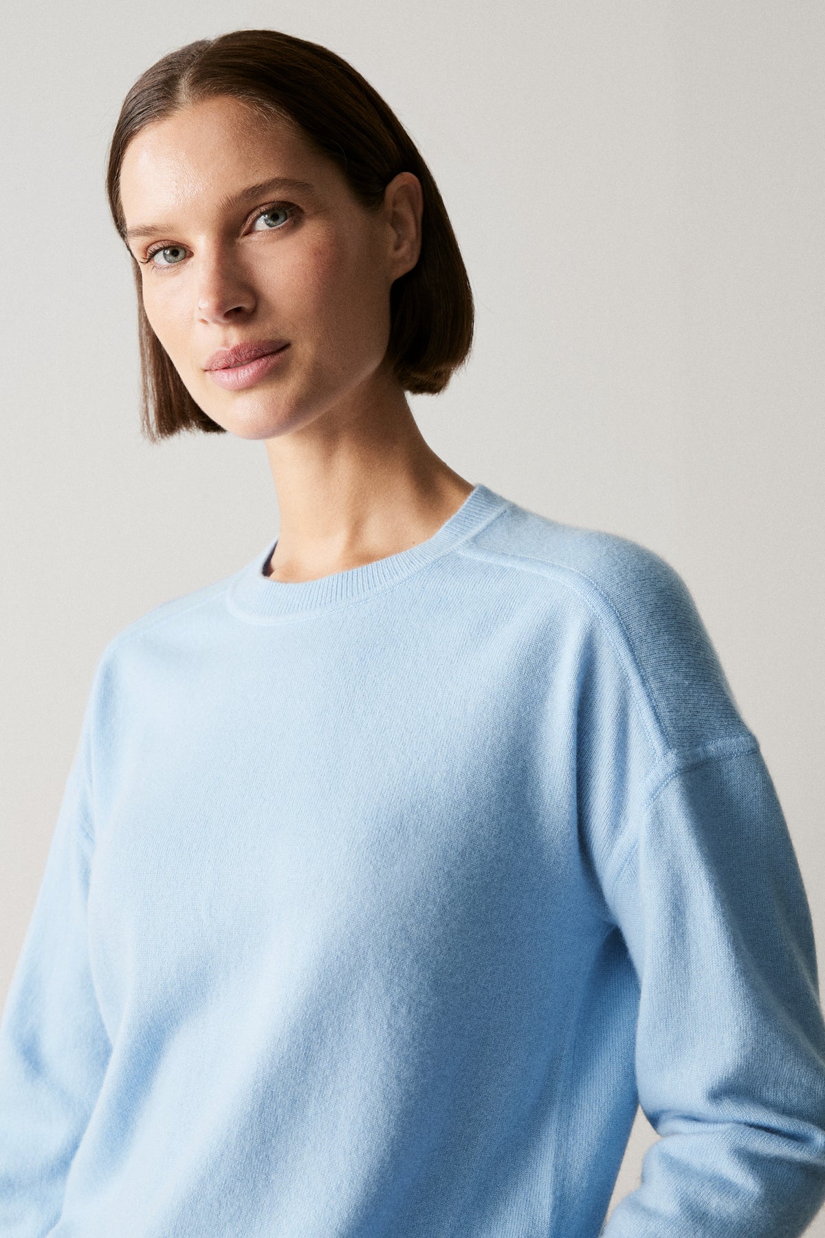 Merino Blend Forward Shoulder Seam Relaxed Crew