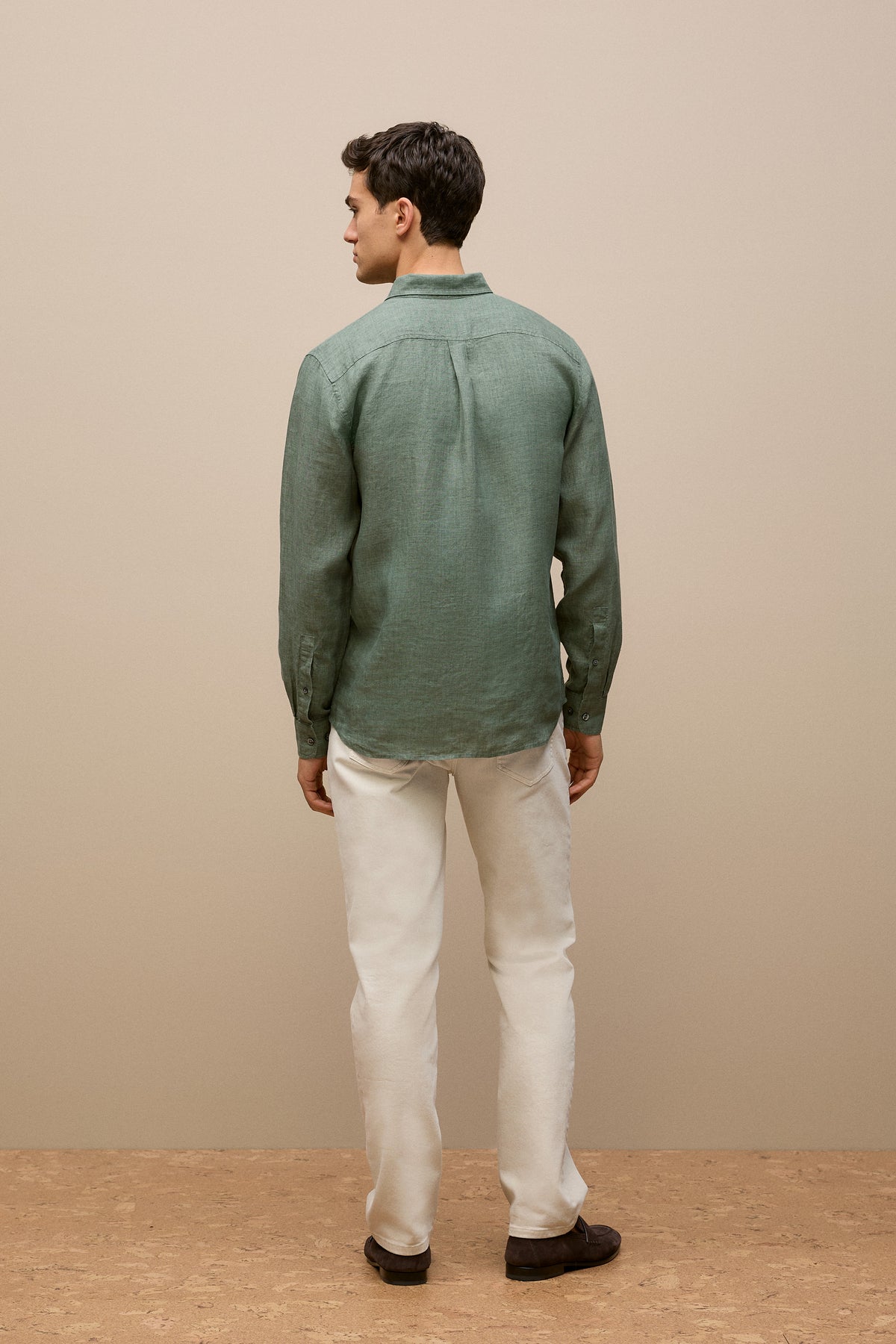 Regular Fit Delave Linen Long Sleeve Shirt
