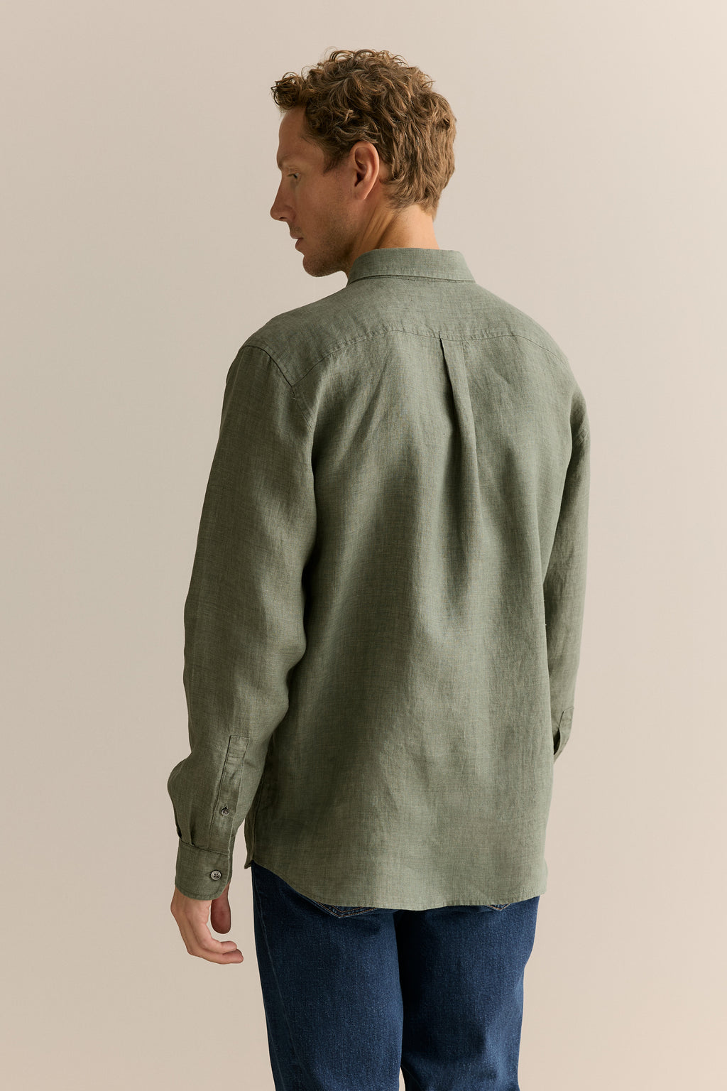 Regular Fit Delave Linen Long Sleeve Shirt