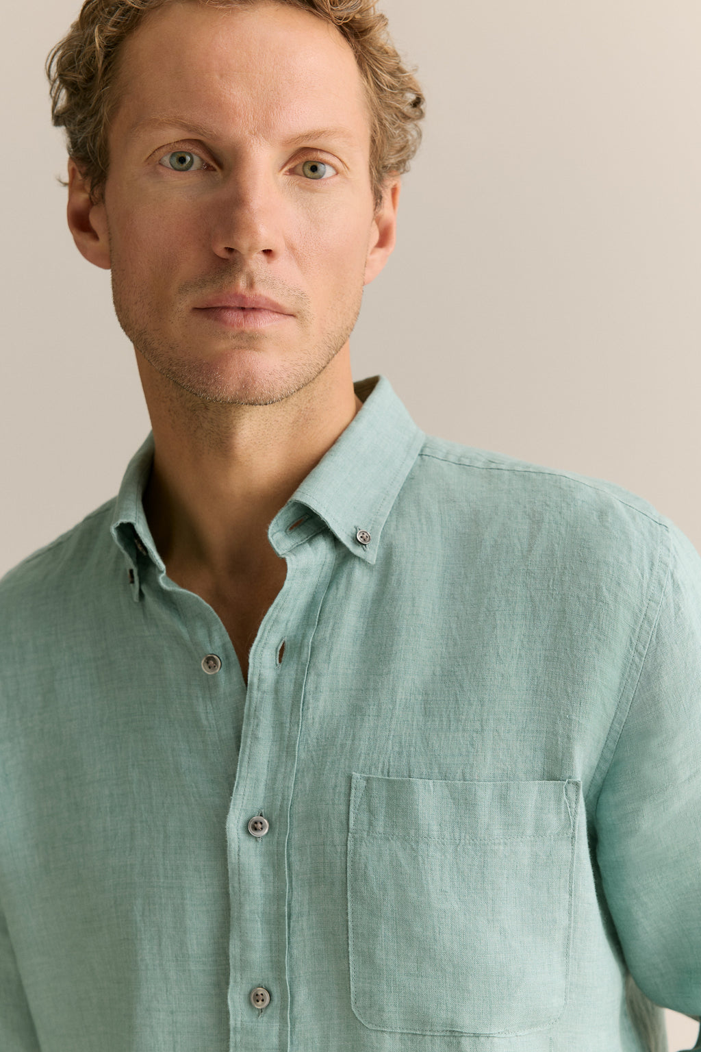 Regular Fit Delave Linen Long Sleeve Shirt