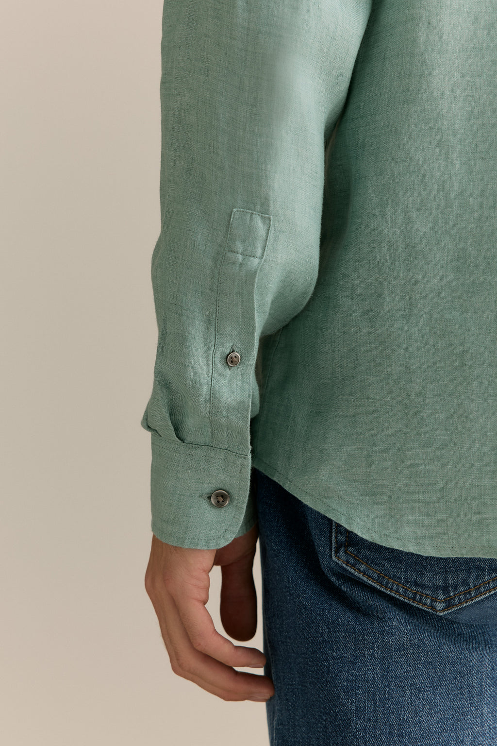 Regular Fit Delave Linen Long Sleeve Shirt