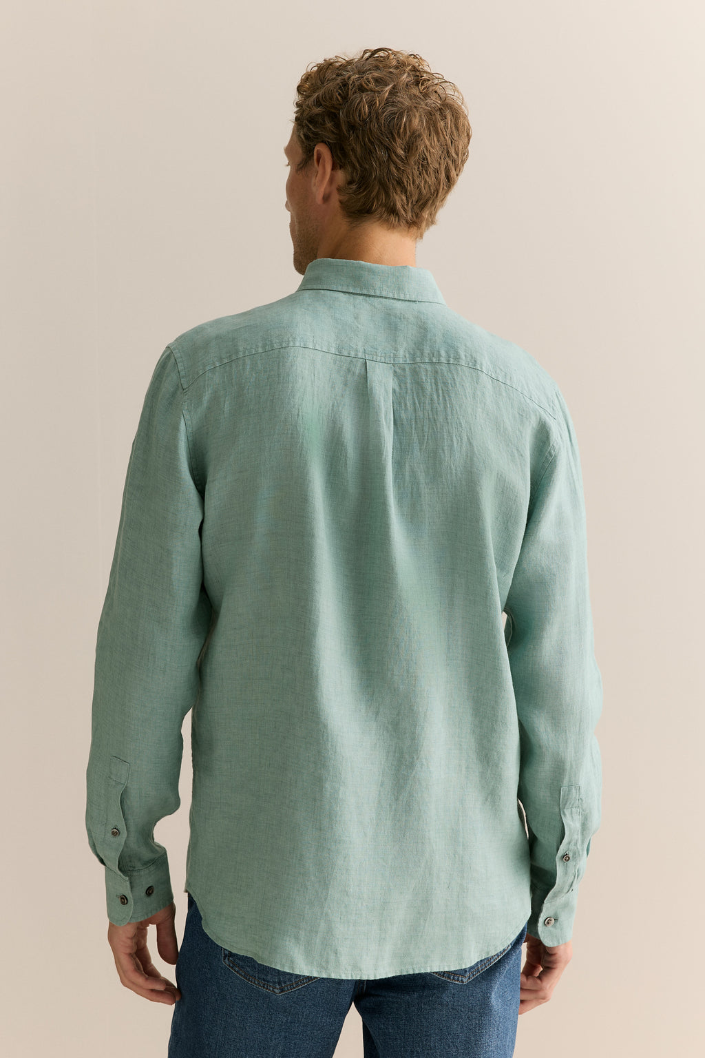 Regular Fit Delave Linen Long Sleeve Shirt