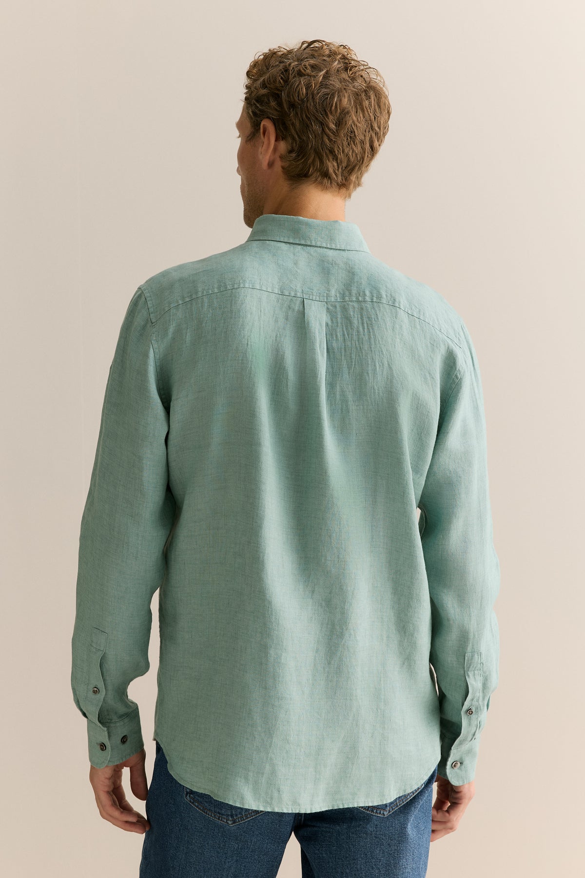 Regular Fit Delave Linen Long Sleeve Shirt