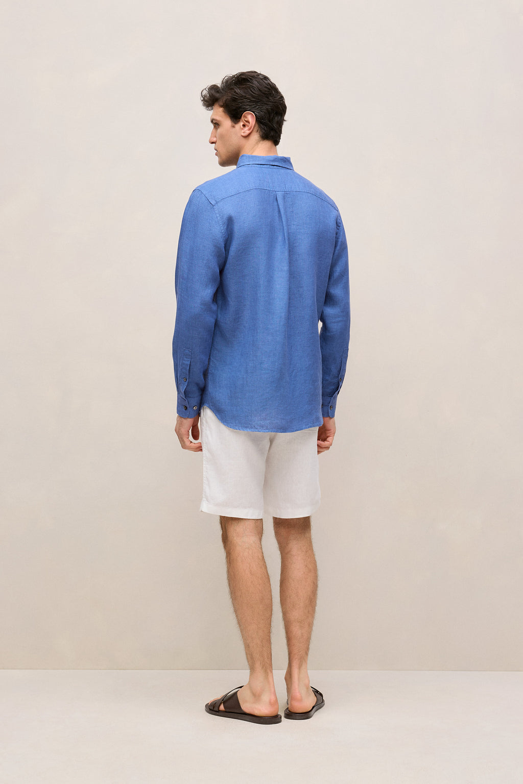 Regular Fit Delave Linen Long Sleeve Shirt