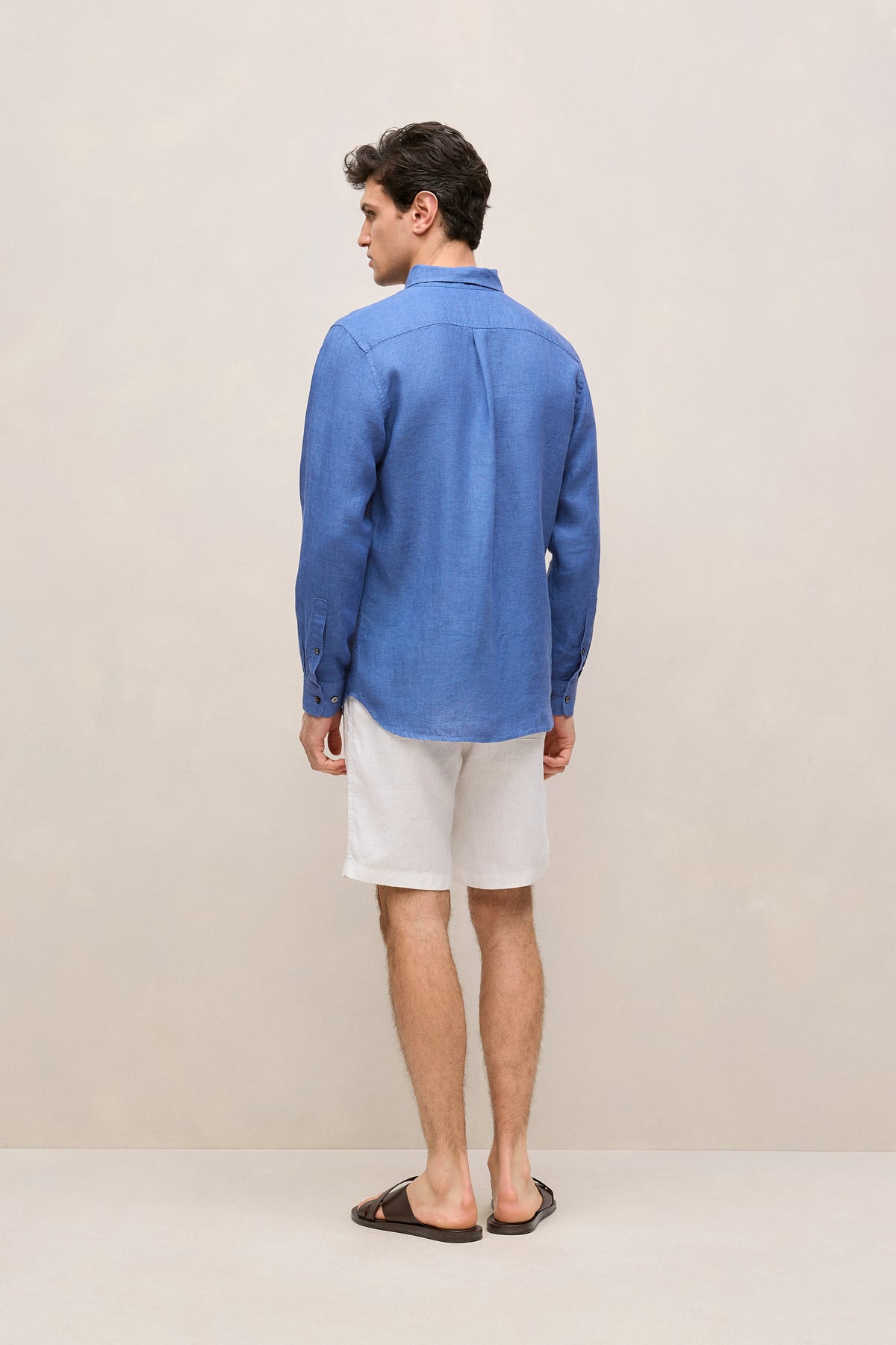 Regular Fit Delave Linen Long Sleeve Shirt