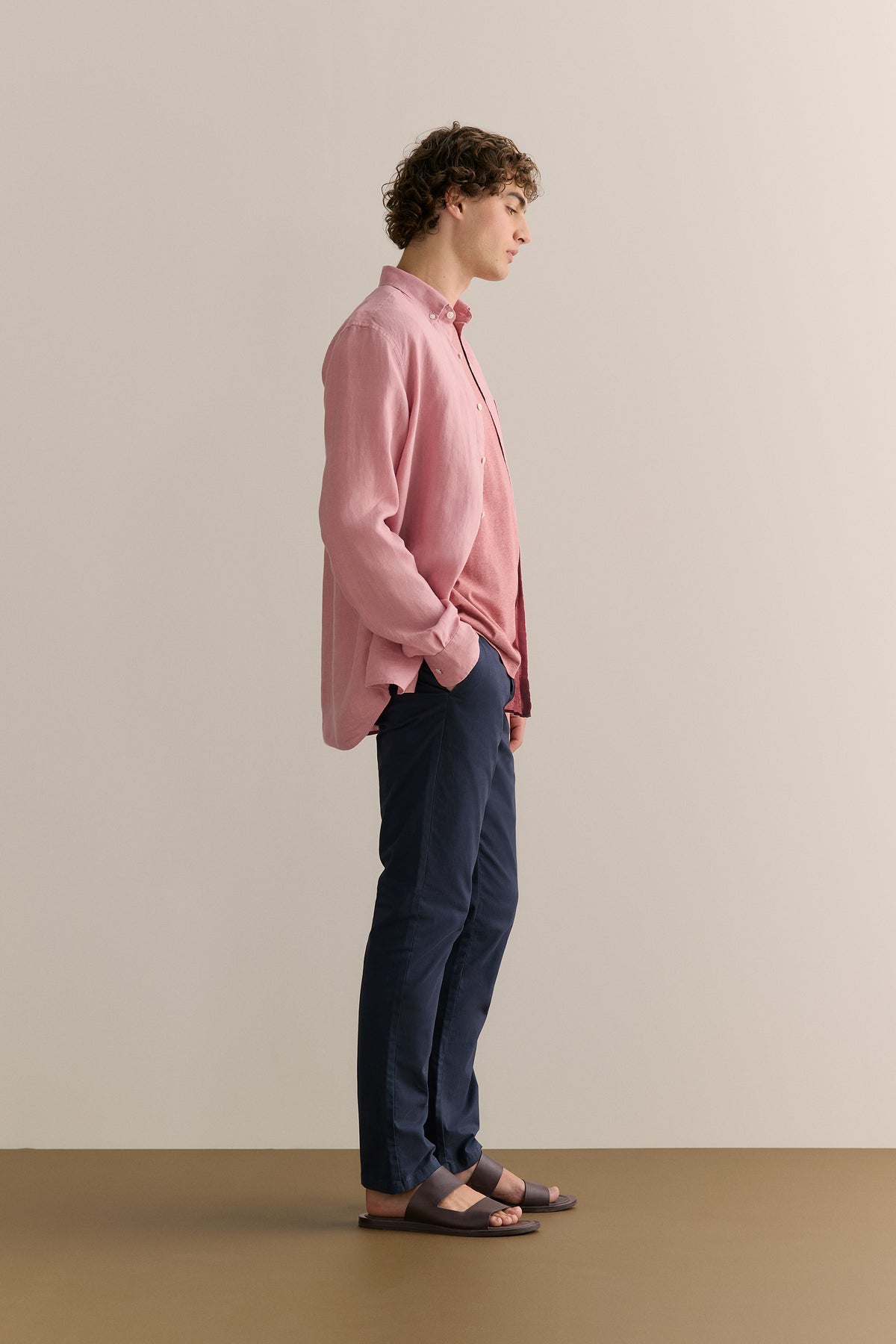 Regular Fit Delave Linen Long Sleeve Shirt