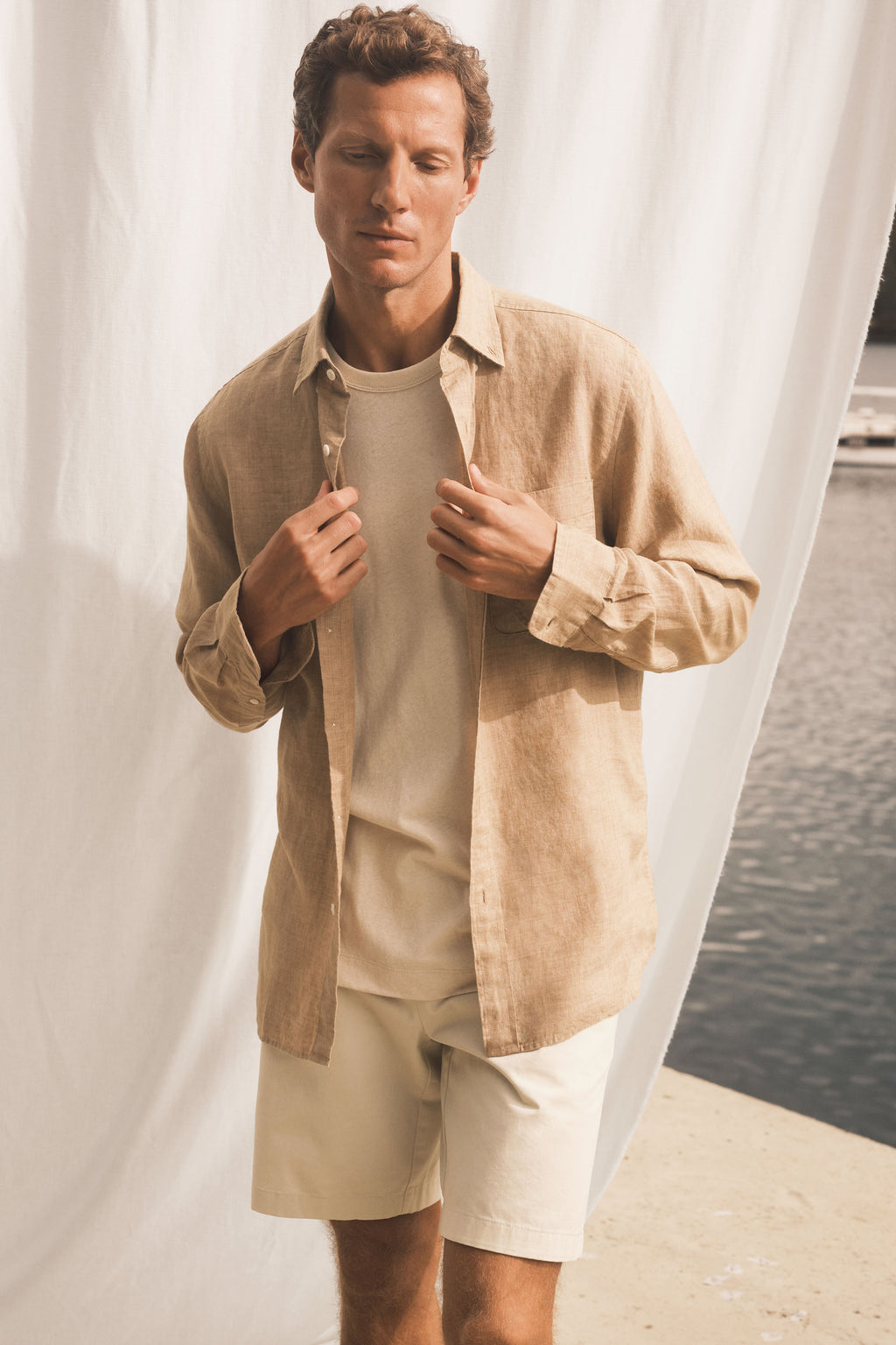 Regular Fit Delave Linen Long Sleeve Shirt