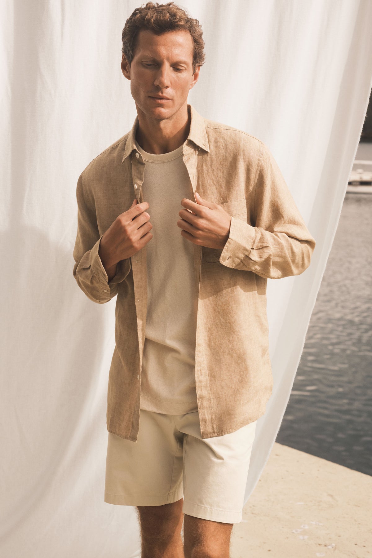 Regular Fit Delave Linen Long Sleeve Shirt