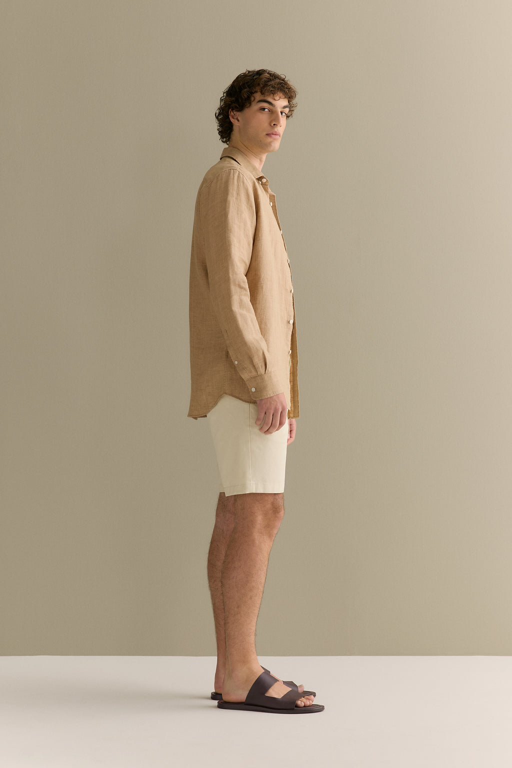 Regular Fit Delave Linen Long Sleeve Shirt
