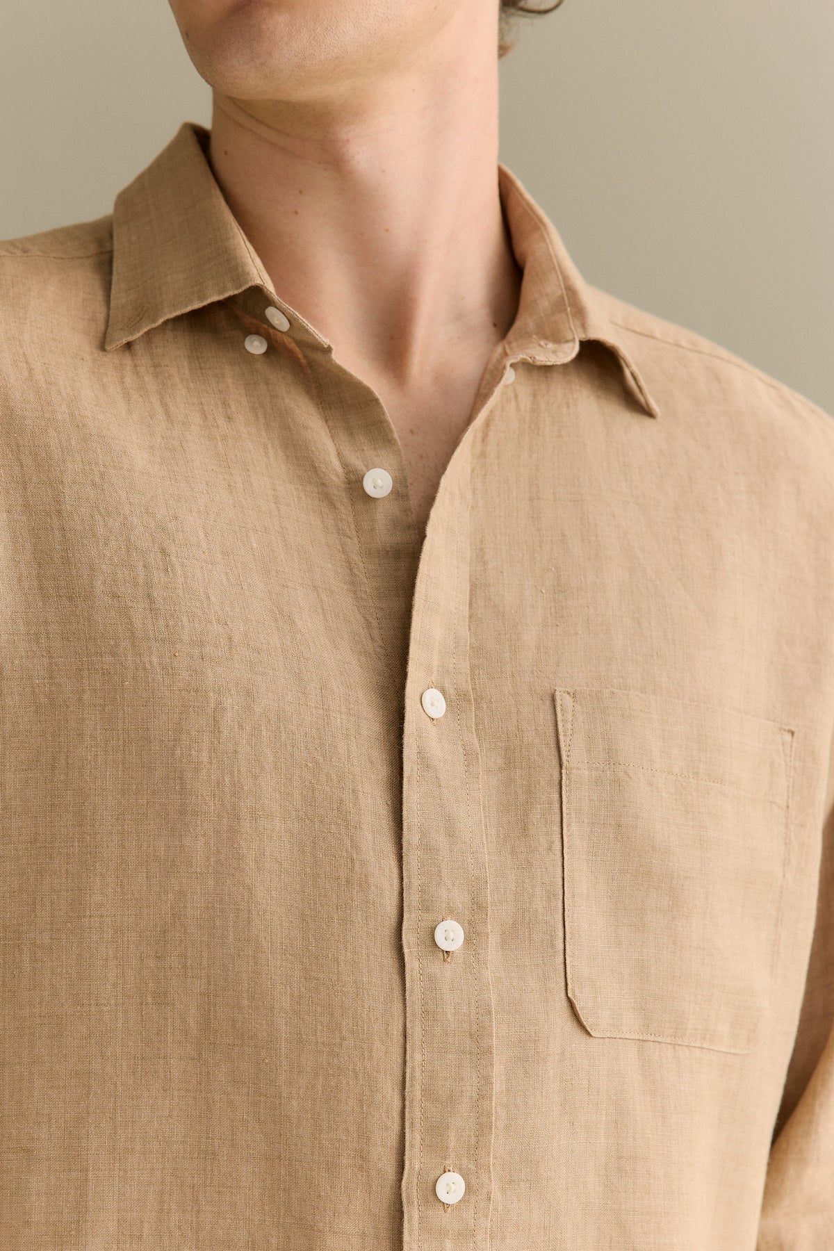Regular Fit Delave Linen Long Sleeve Shirt