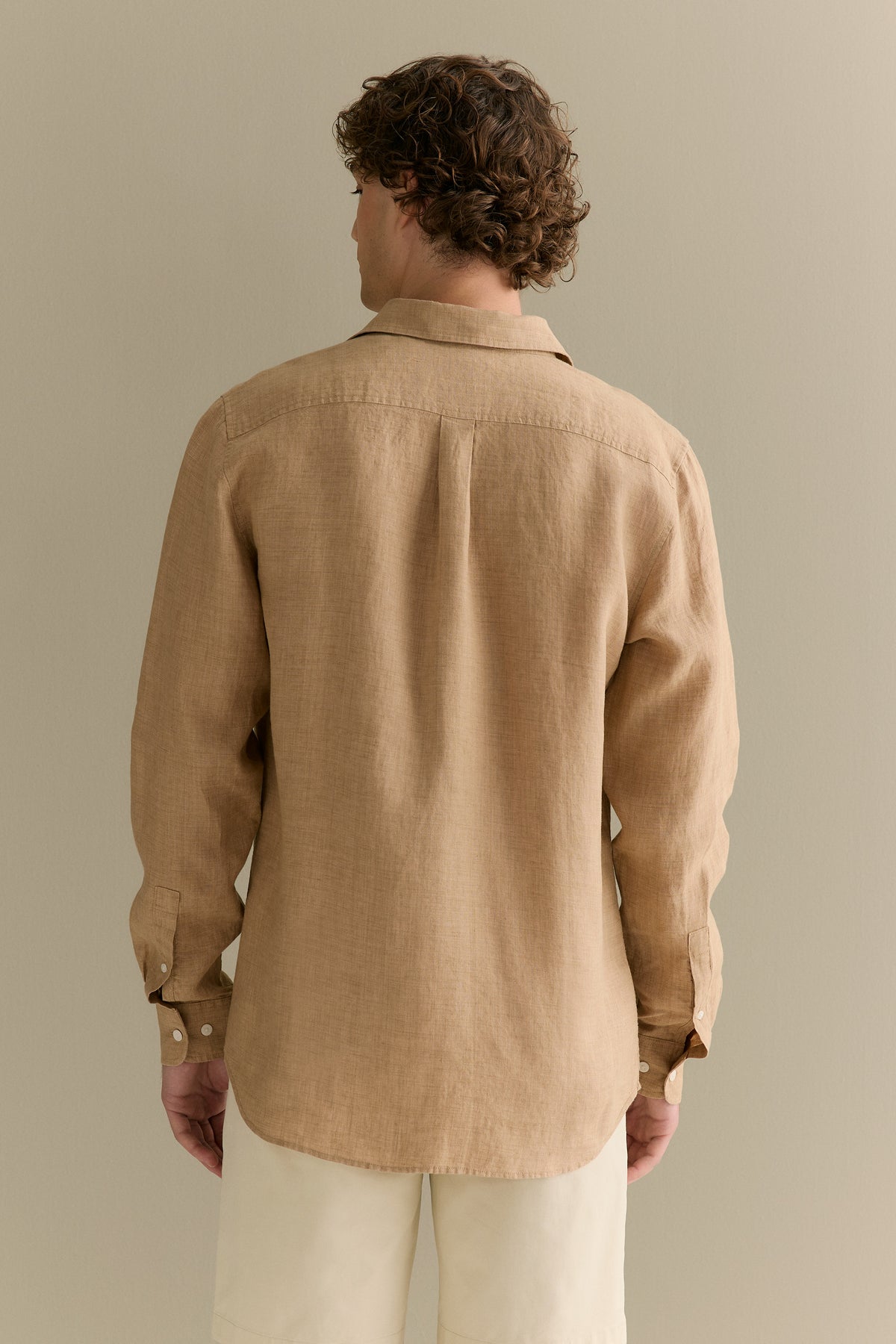 Regular Fit Delave Linen Long Sleeve Shirt