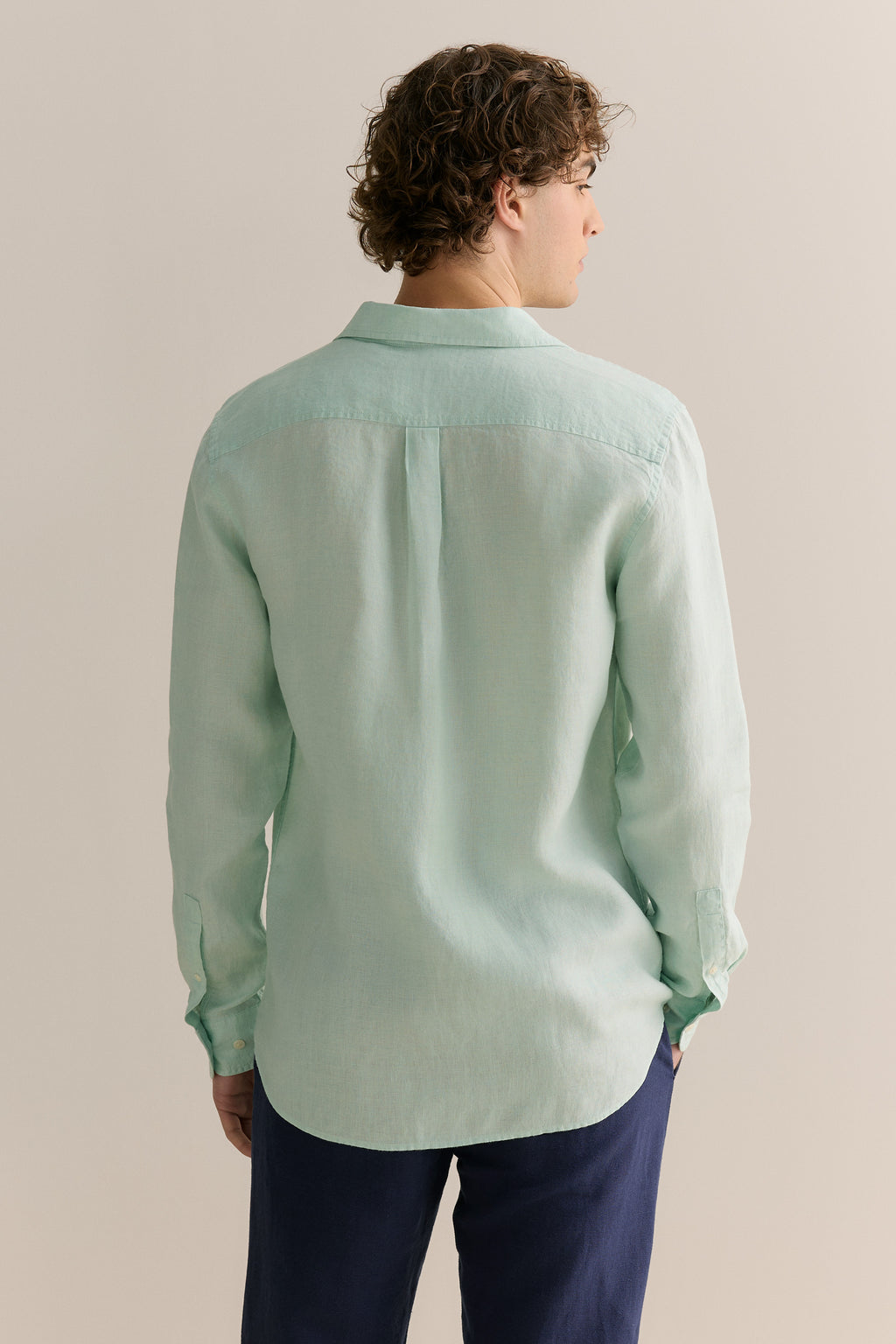 Regular Fit Delave Linen Long Sleeve Shirt
