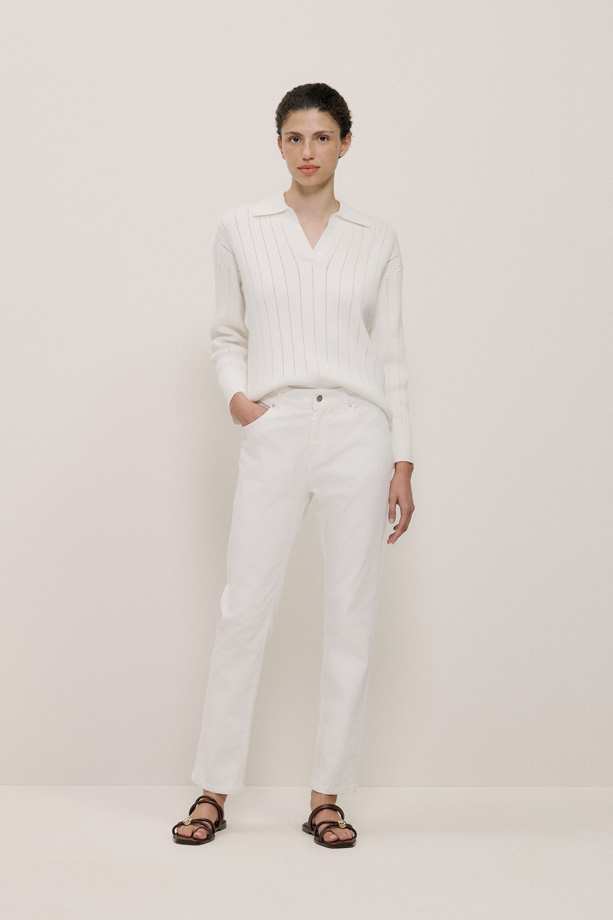 Cotton Blend Boyfriend Jean