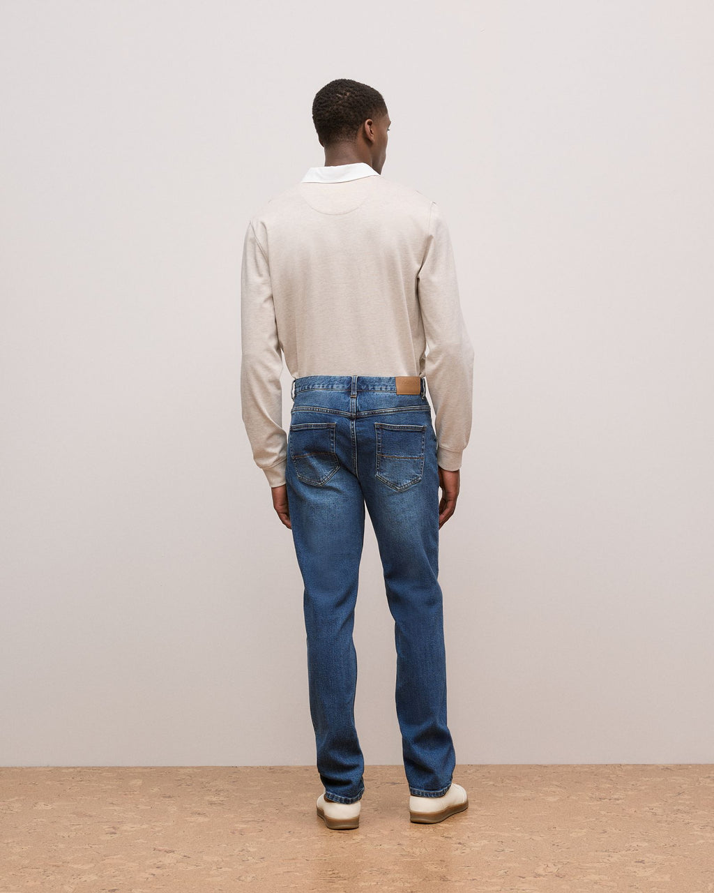 Relaxed Fit Mid Wash Jean